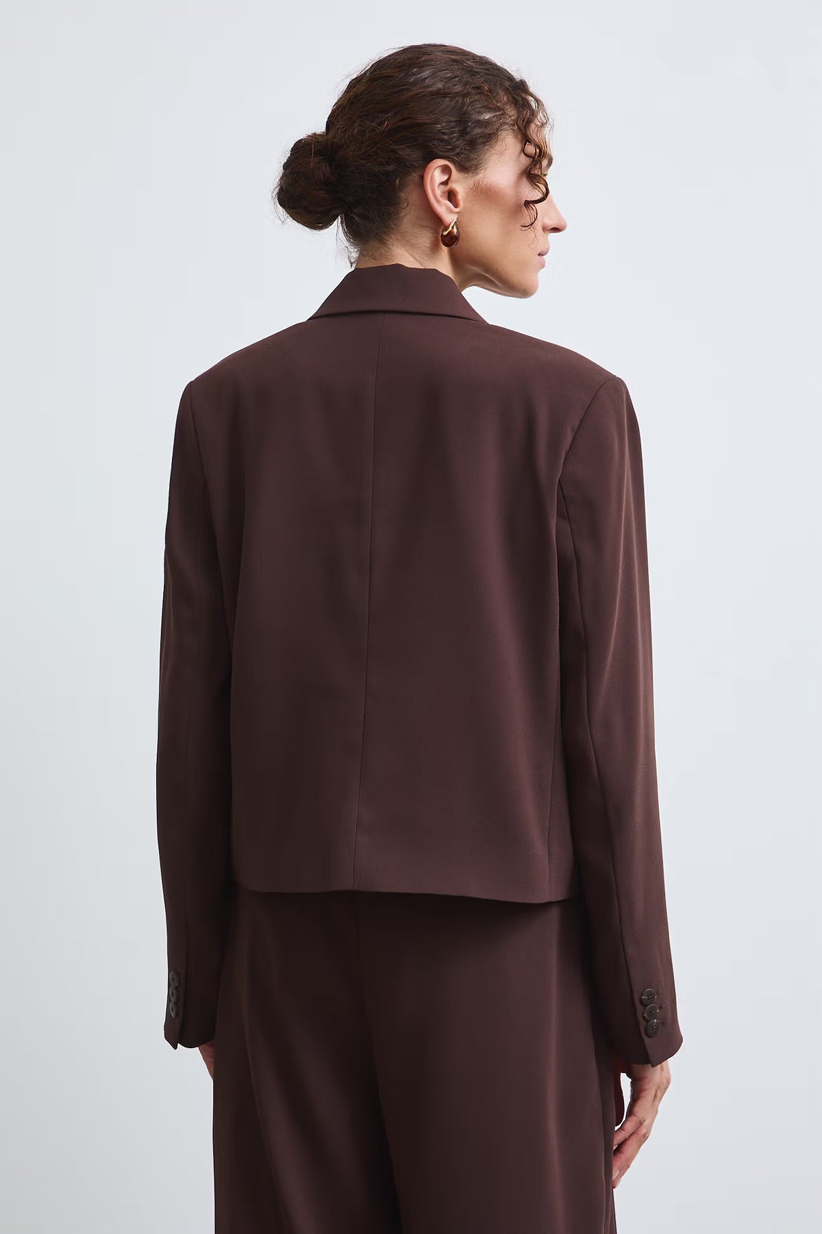 Dames blazer - donker bruin