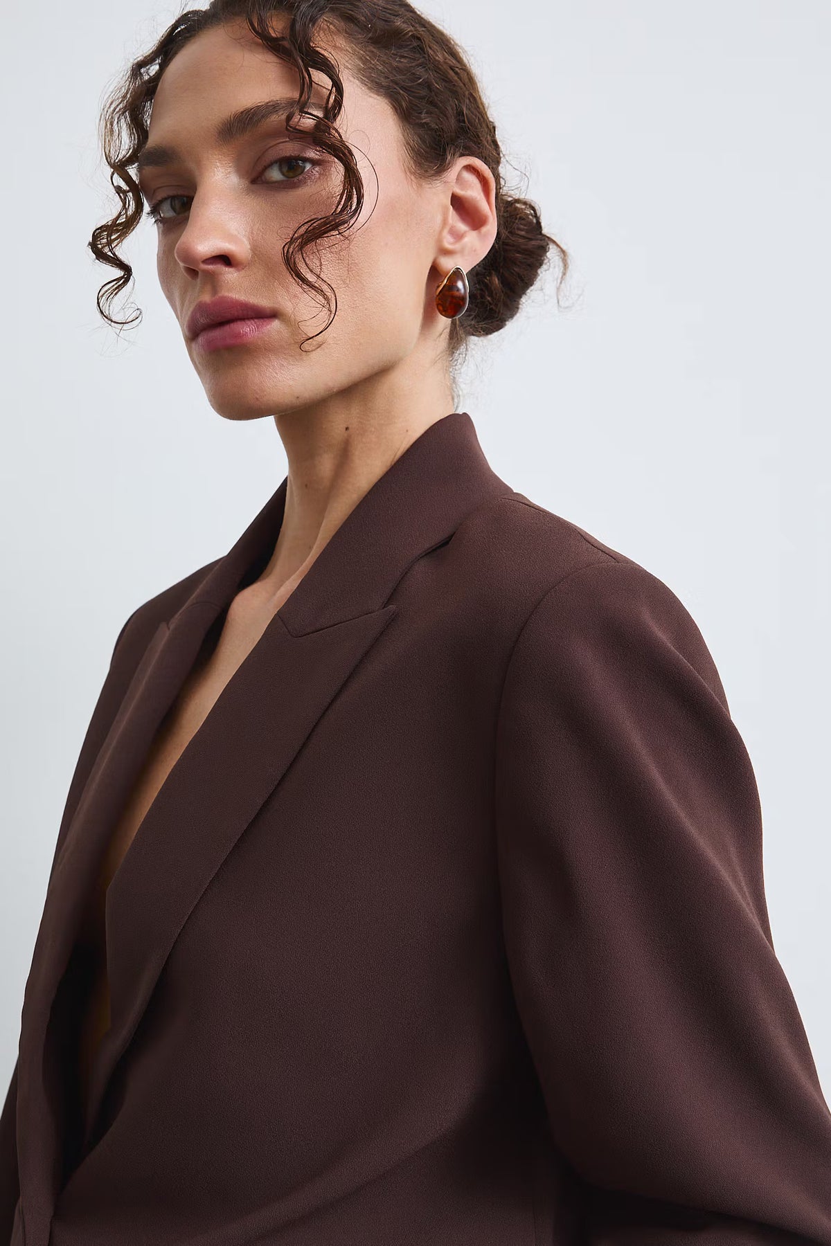 Dames blazer - donker bruin