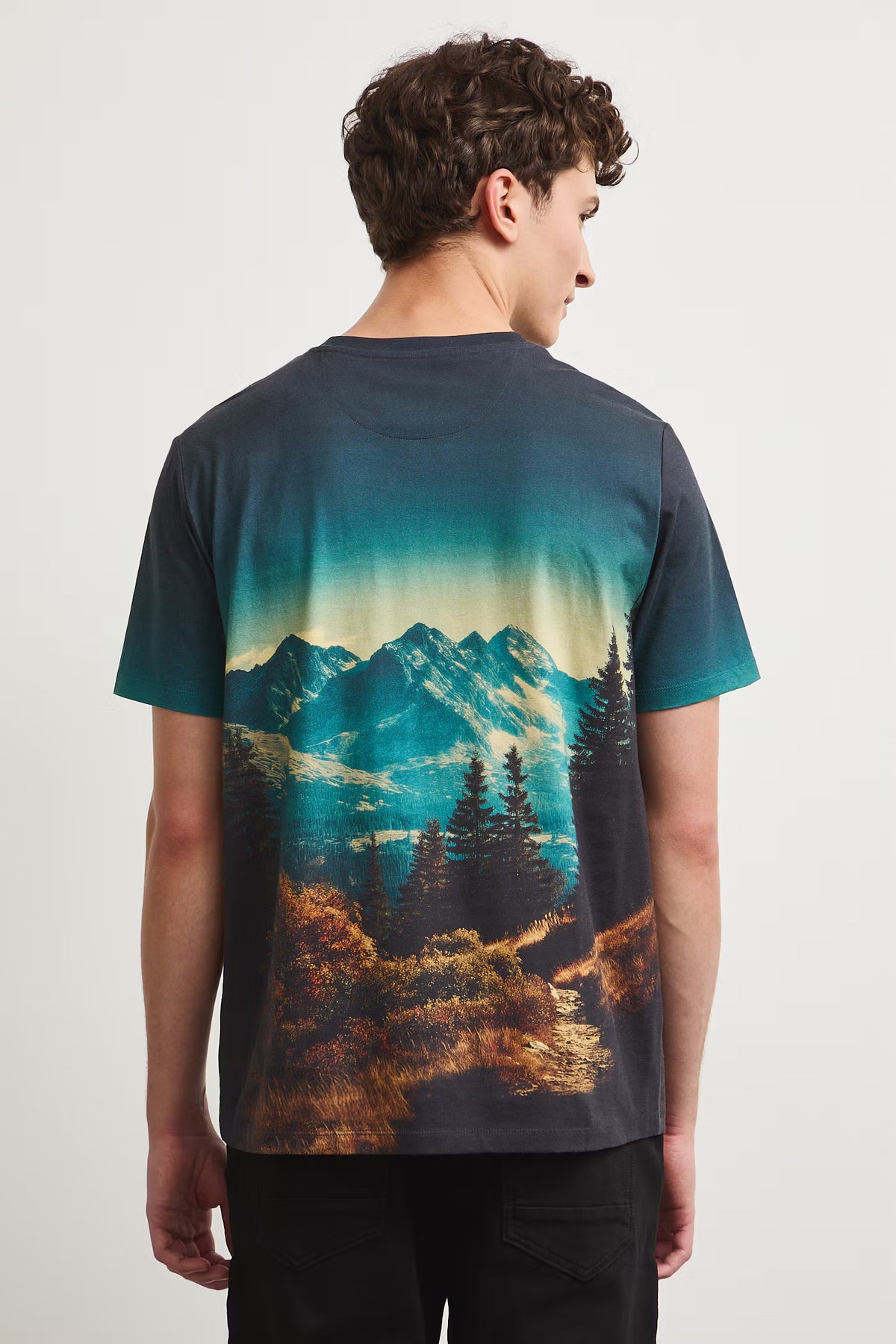 Heren T-shirt met berglandschapprint