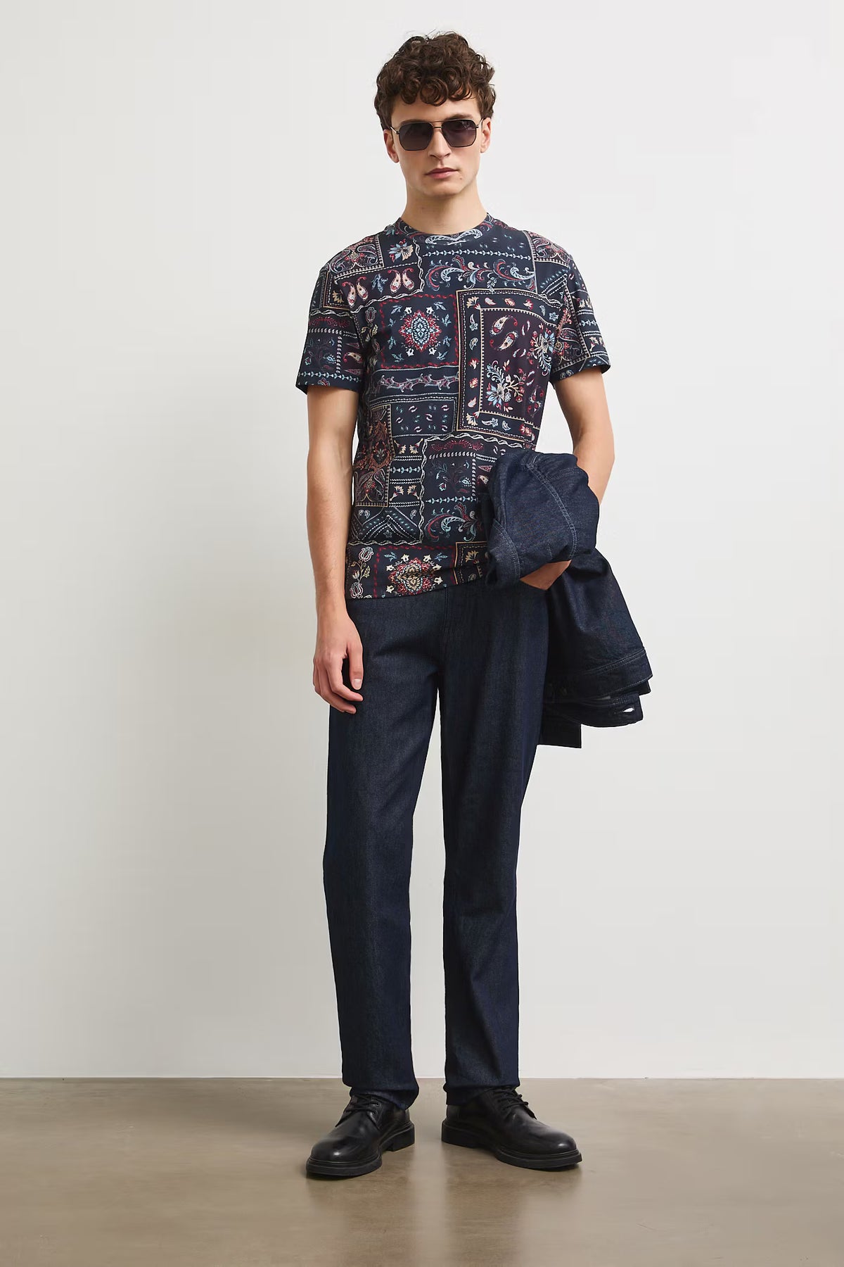 Heren T-shirt paisleyprint