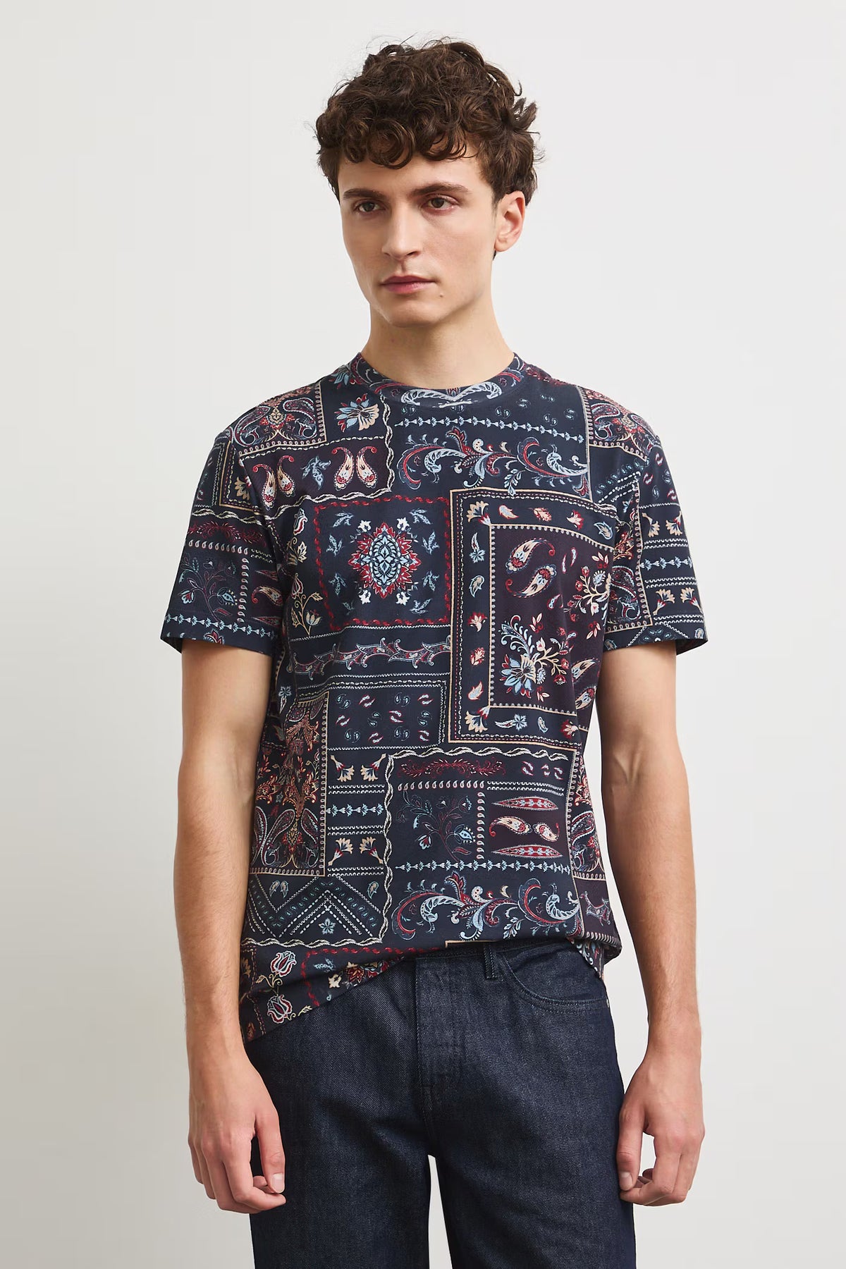 Heren T-shirt paisleyprint