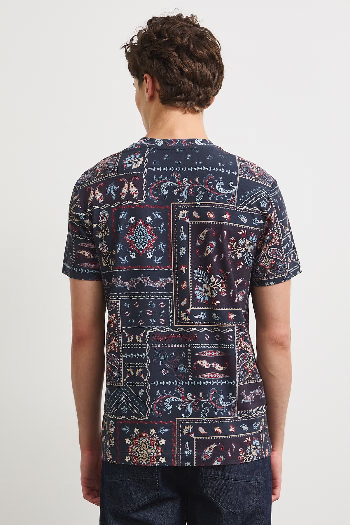 Heren T-shirt paisleyprint