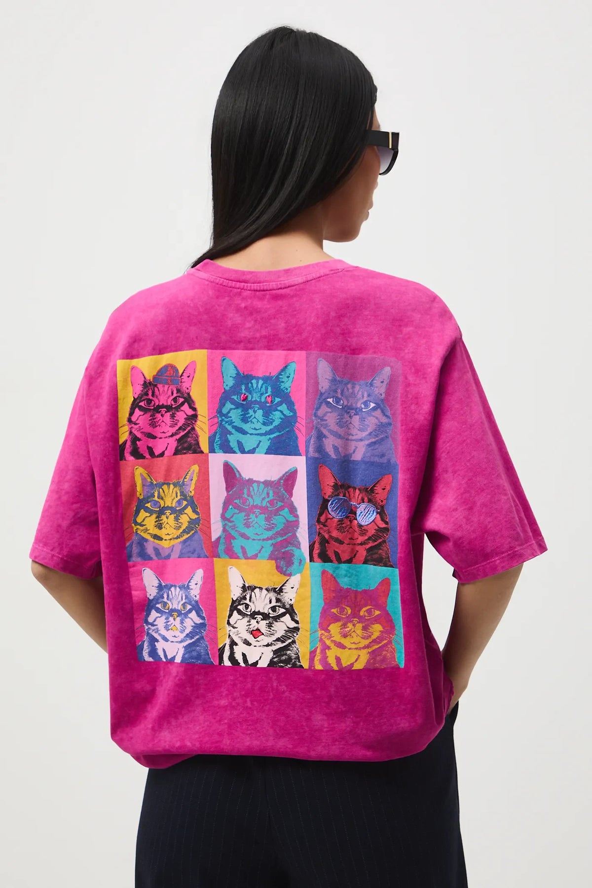 T-shirt met kattenprint