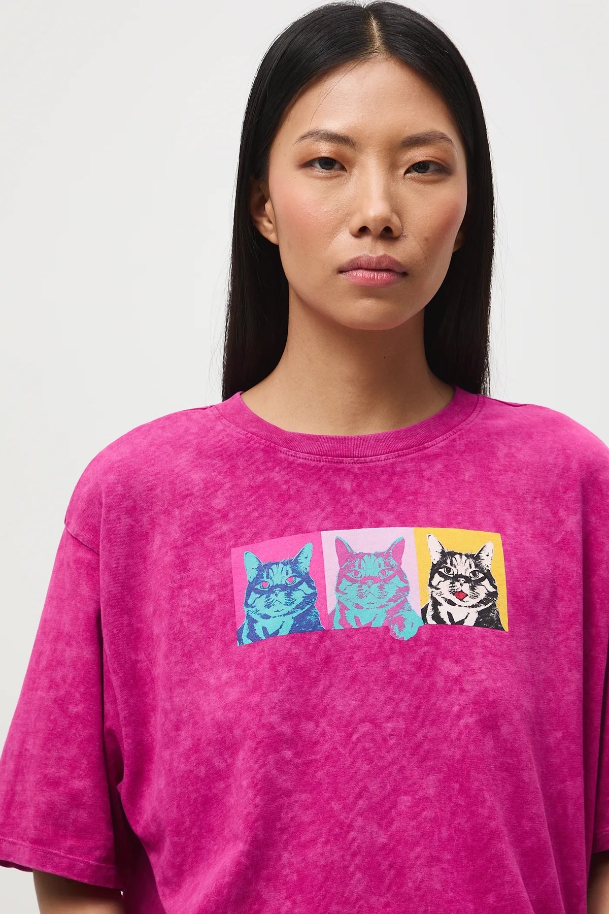 T-shirt met kattenprint