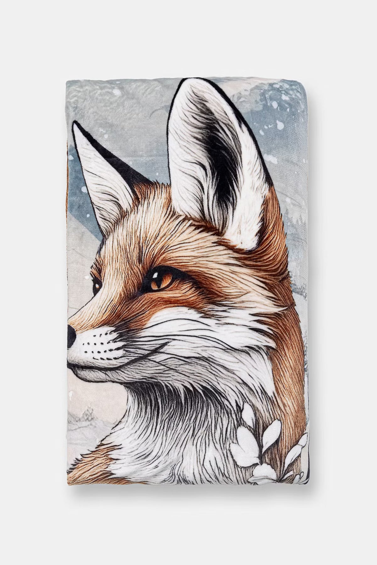 Deken met vossenprint in winterlandschap