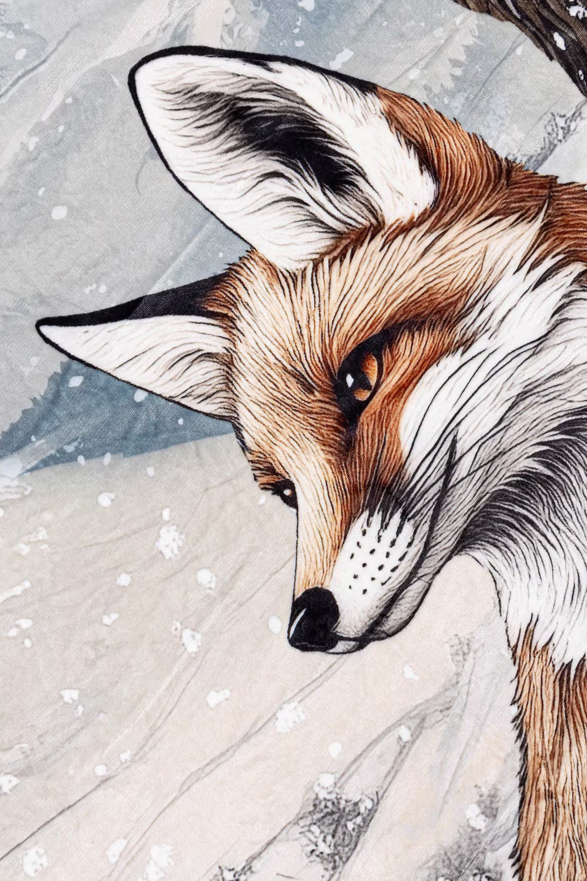 Deken met vossenprint in winterlandschap