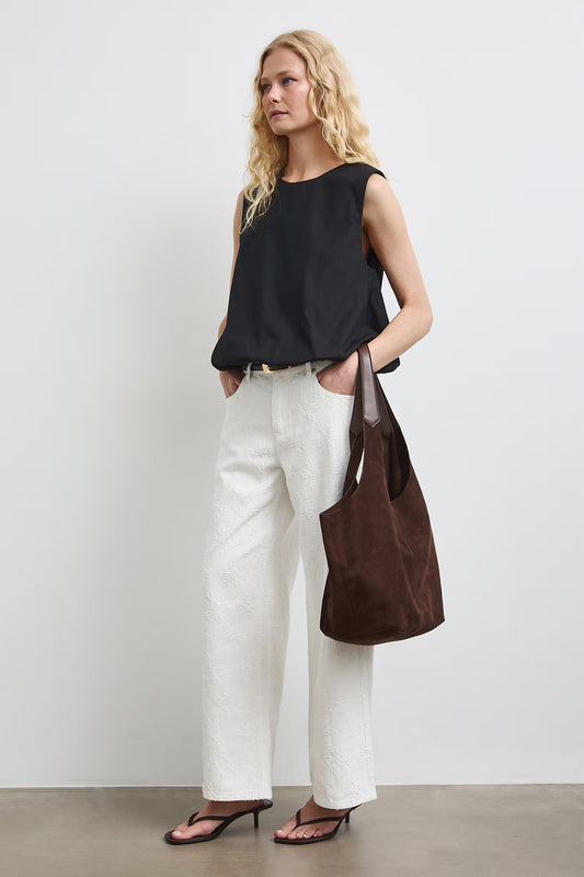 Damesjeans Wide leg pasvorm met hoge taille