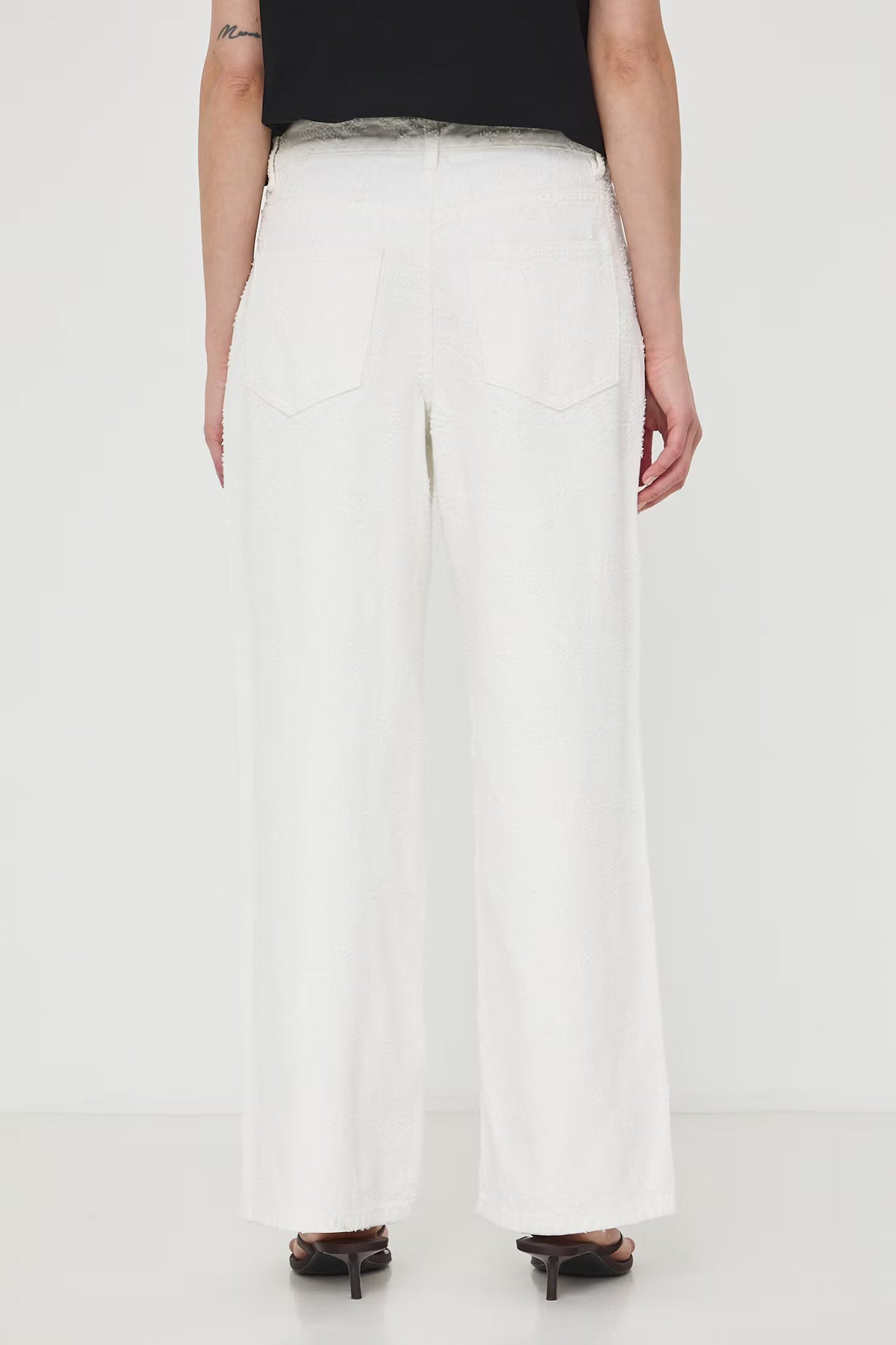Damesjeans Wide leg pasvorm met hoge taille
