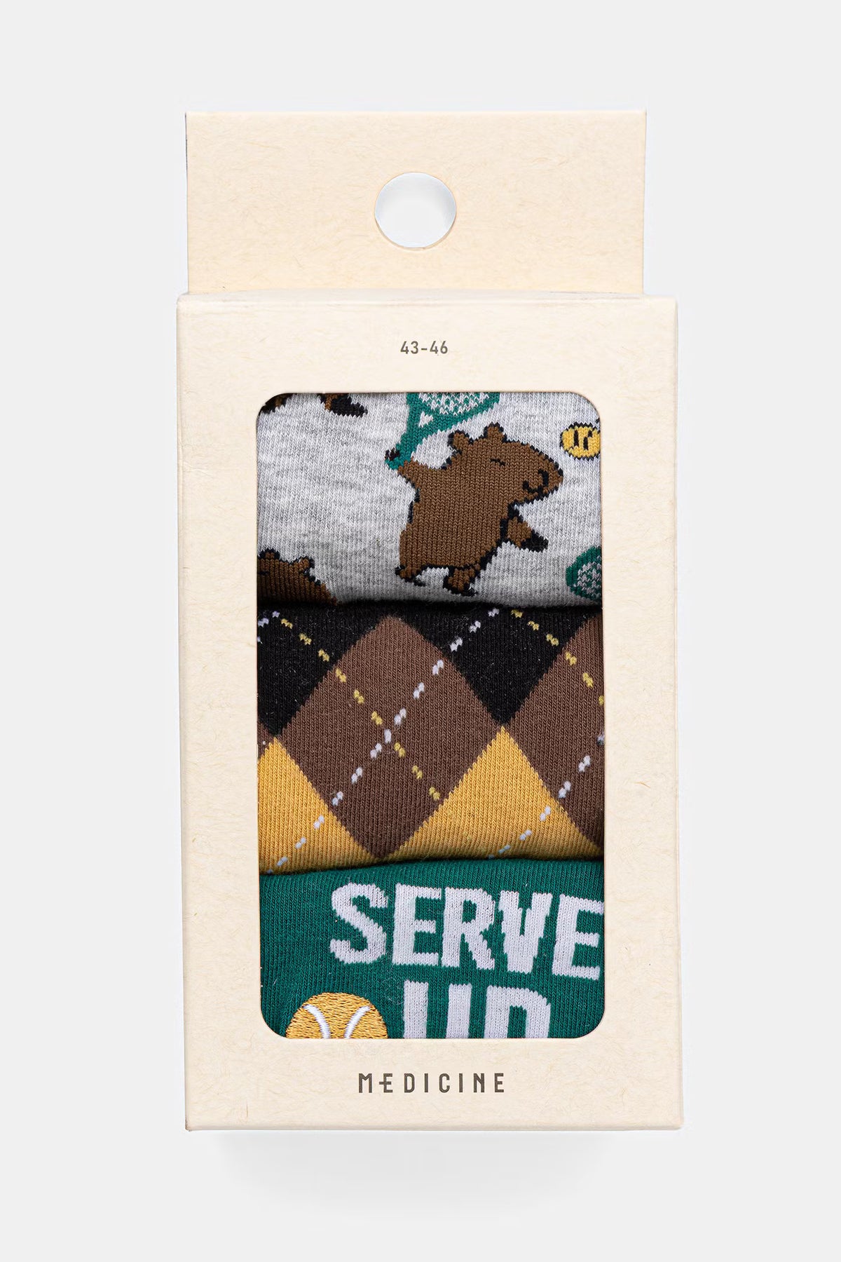 Herensokken met print, 3-pack