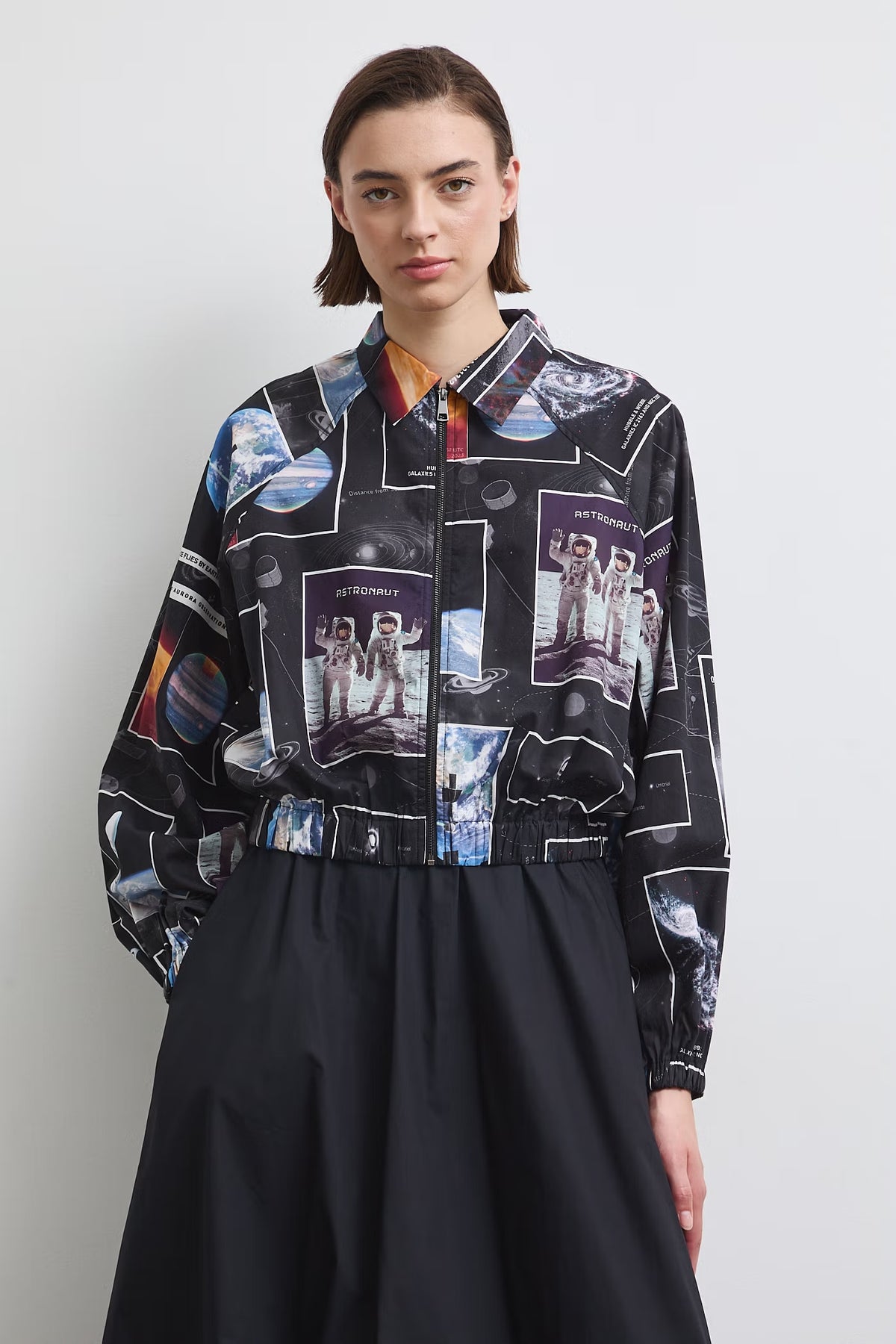 Dames bomberblouse met ruimtevaartprint - ESA x Medicine-collectie