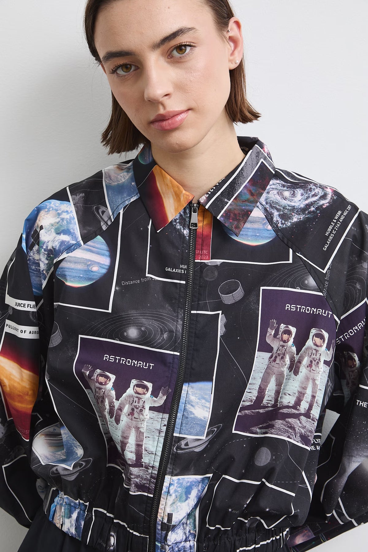 Dames bomberblouse met ruimtevaartprint - ESA x Medicine-collectie