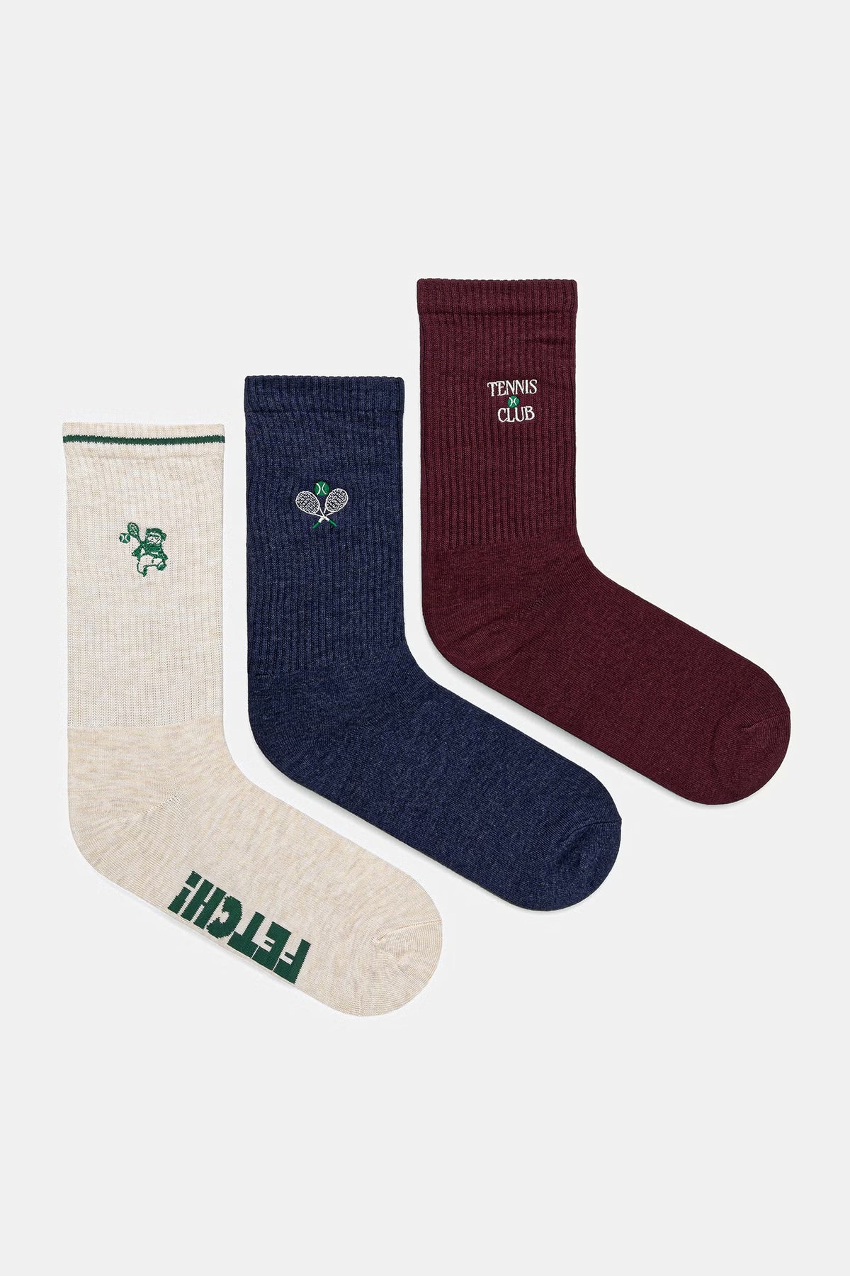 Herensokken met tennis club print, 3-pack