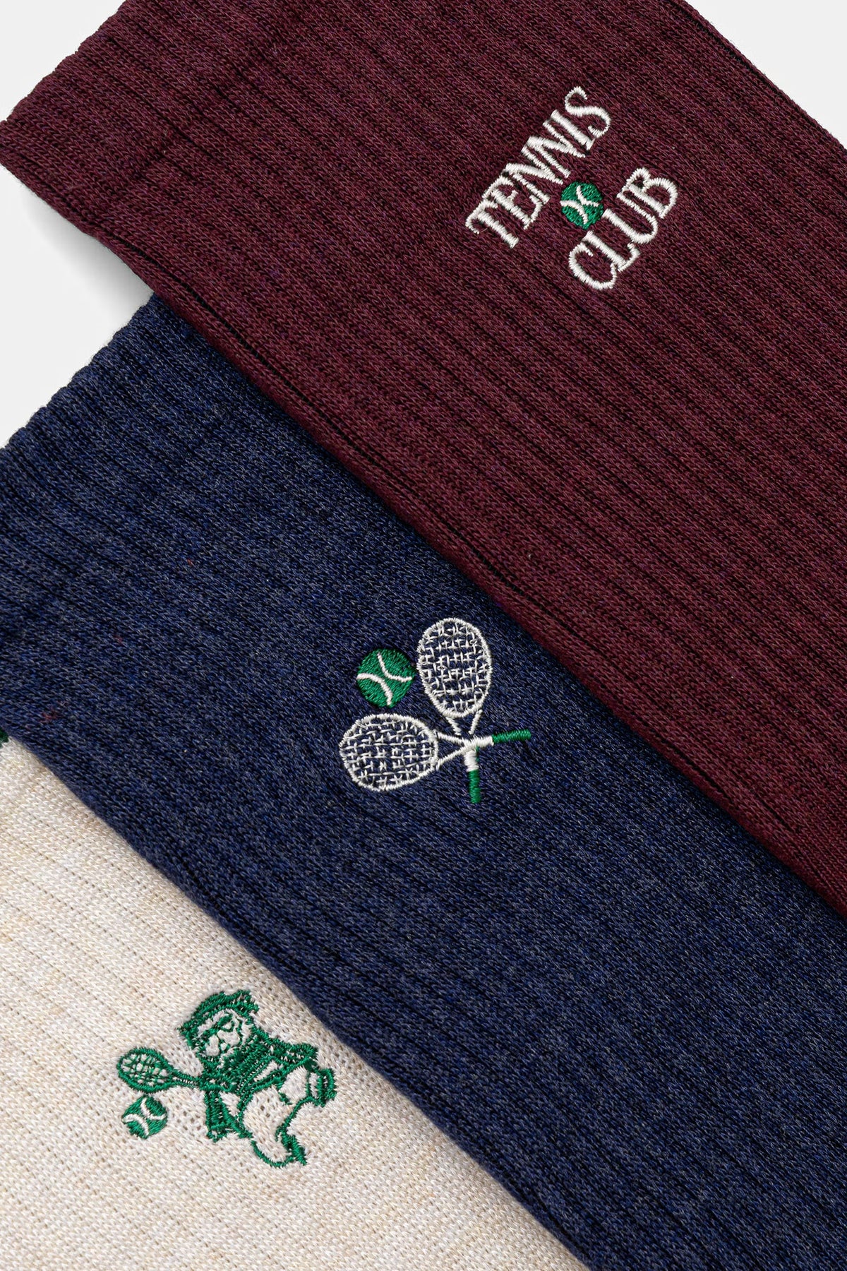 Herensokken met tennis club print, 3-pack